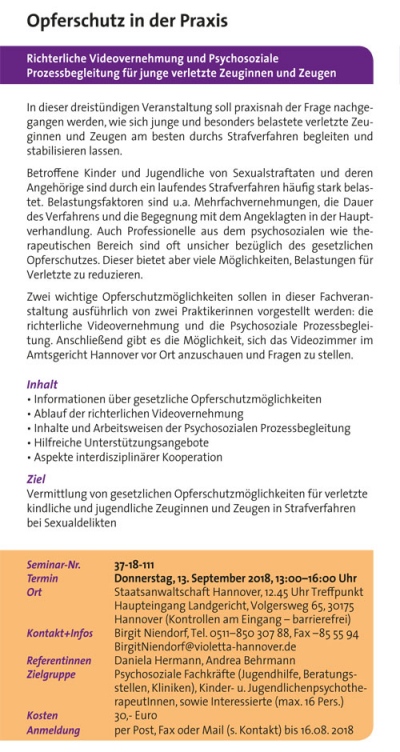 Opferschutz in der Praxis