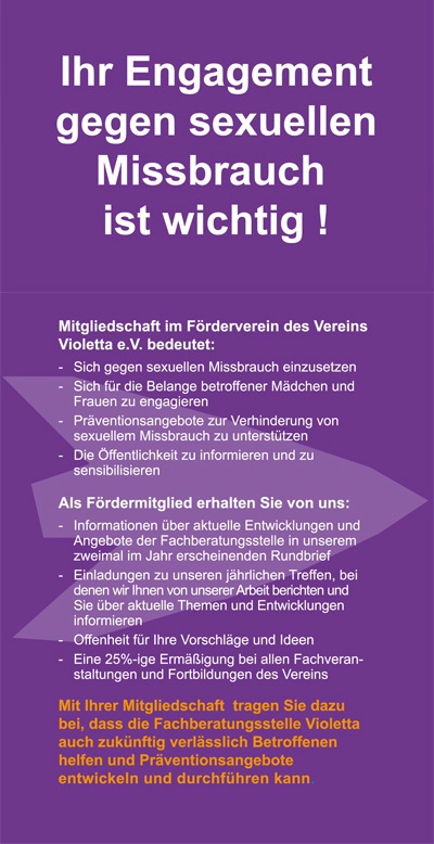 Flyer Mitgliedschaft im Förderverein Violetta