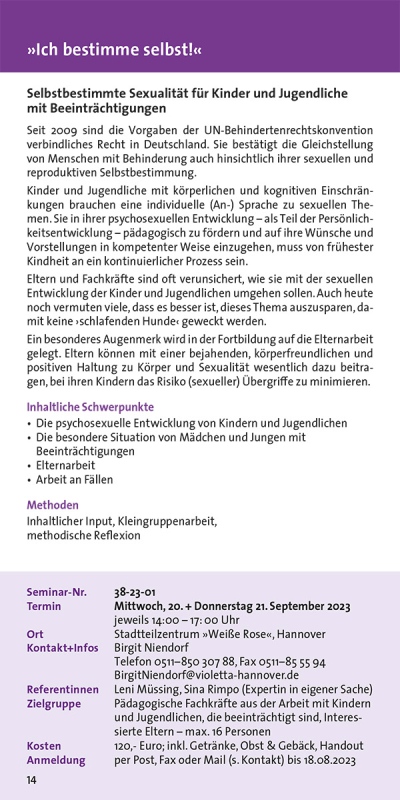 Ich bestimme selbst!