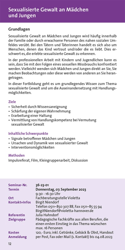 Sexualisierte Gewalt an Mädchen und Jungen