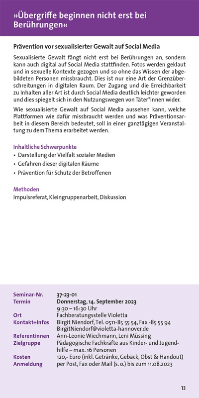 Übergriffe beginnen nicht erst bei Berührungen