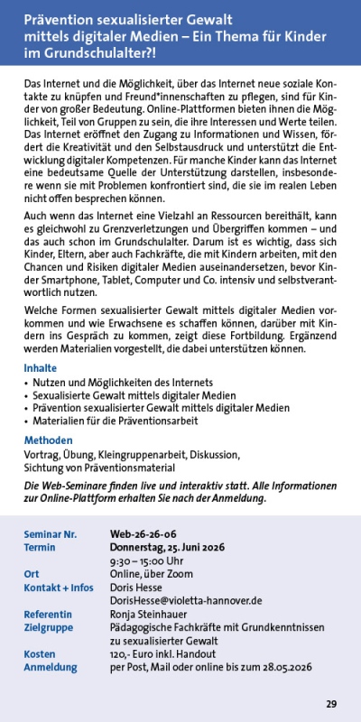 Prävention sexualisierter Gewalt mittels digitaler Medien. Ein Thema für Kinder im Grundschulalter?!