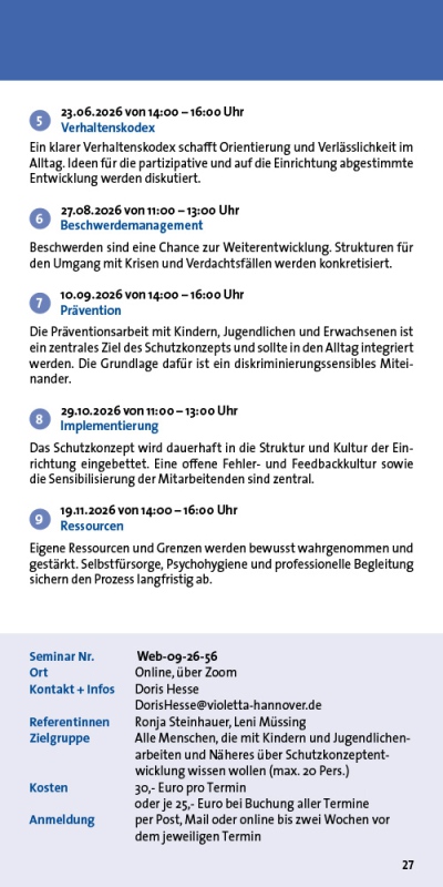 Apropos Schutzkonzept - Implementierung