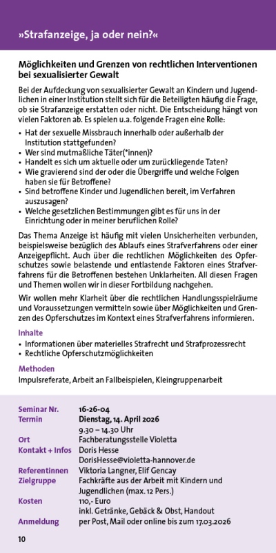 Strafanzeige, ja oder nein?